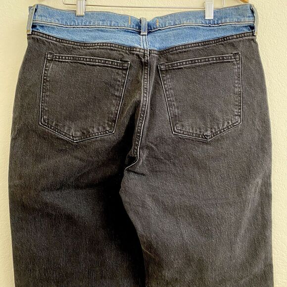 Abercrombie & Fitch The '90s Relaxed Jean High Rise 33 / 16L Black Blue - Picture 7 of 12